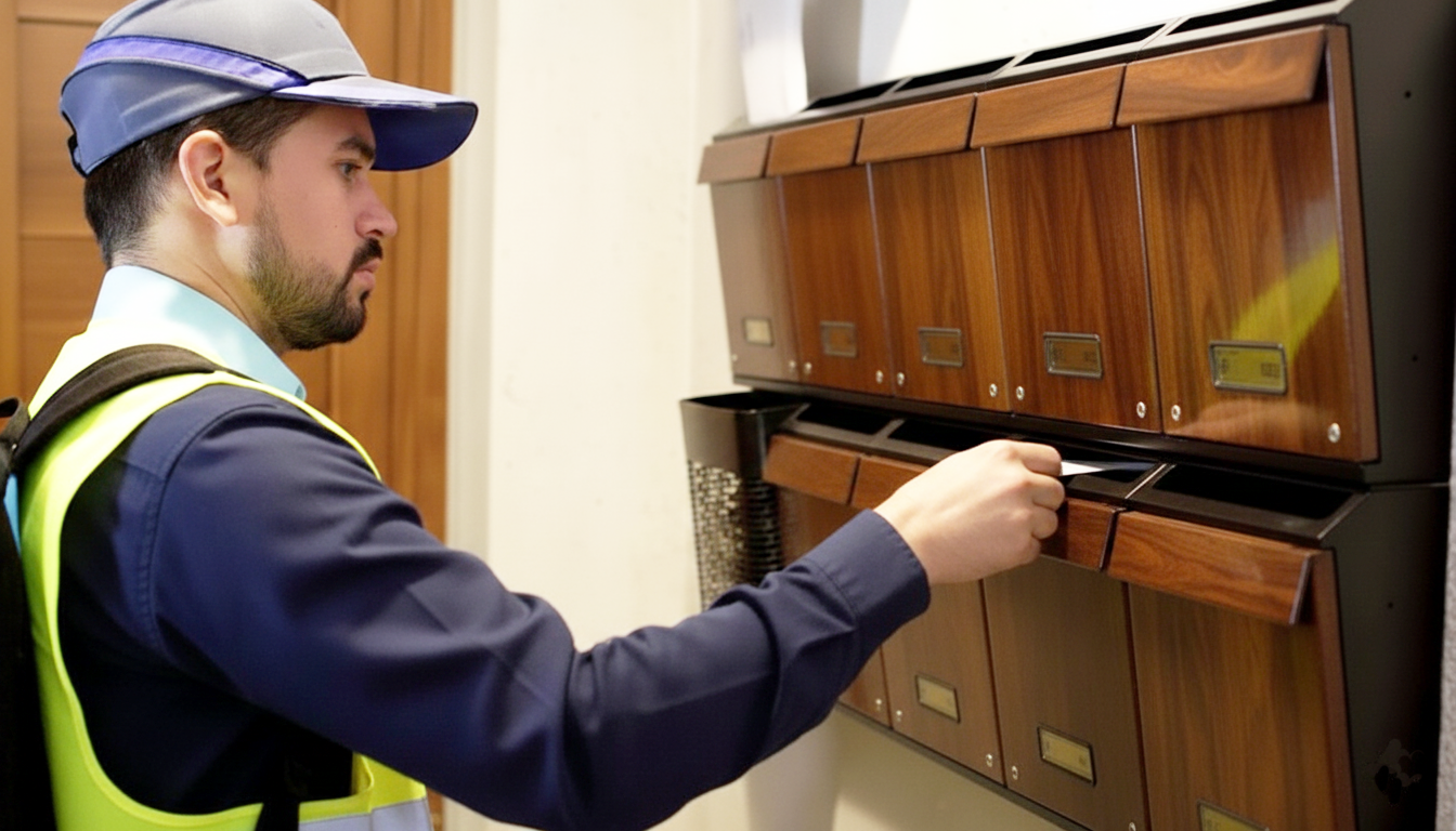 entrega de folhetos em caixas de correio