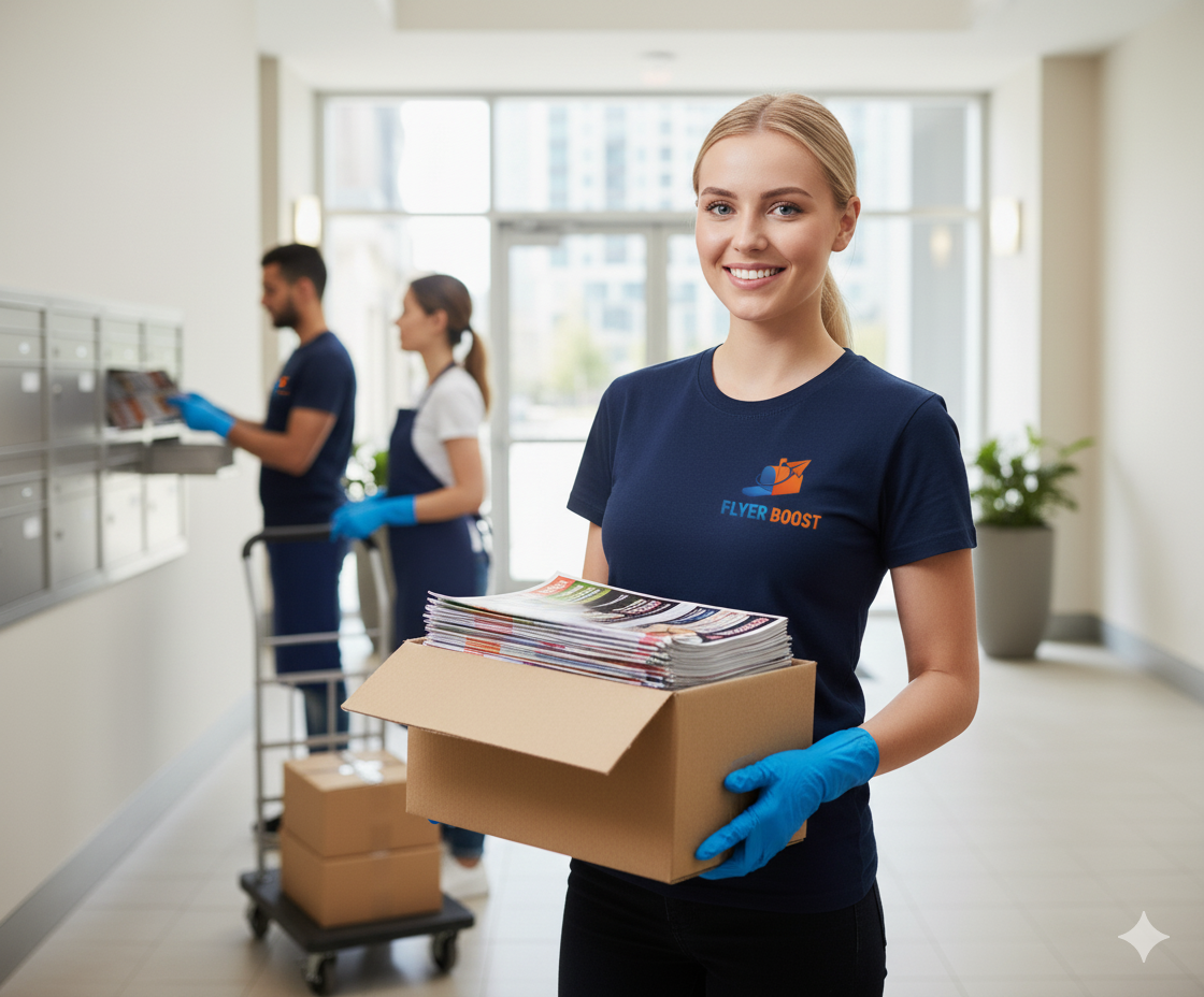 entrega de panfletos, folhetos, flyers, e outro tipo de publicidade em caixas de correio