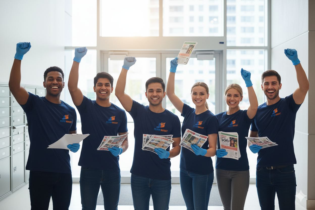 equipa de distribuição de publicidade